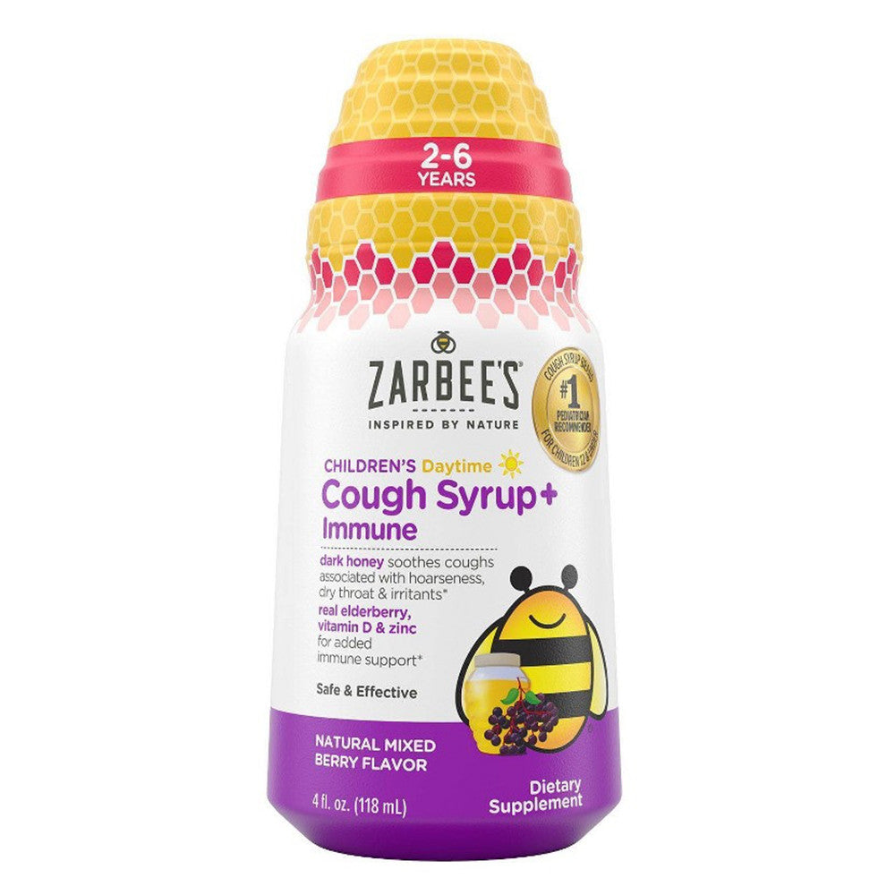 Zarbees Childrens Night Time Cough And Immune Syrup, Natural Mixed Berry, 118 Ml