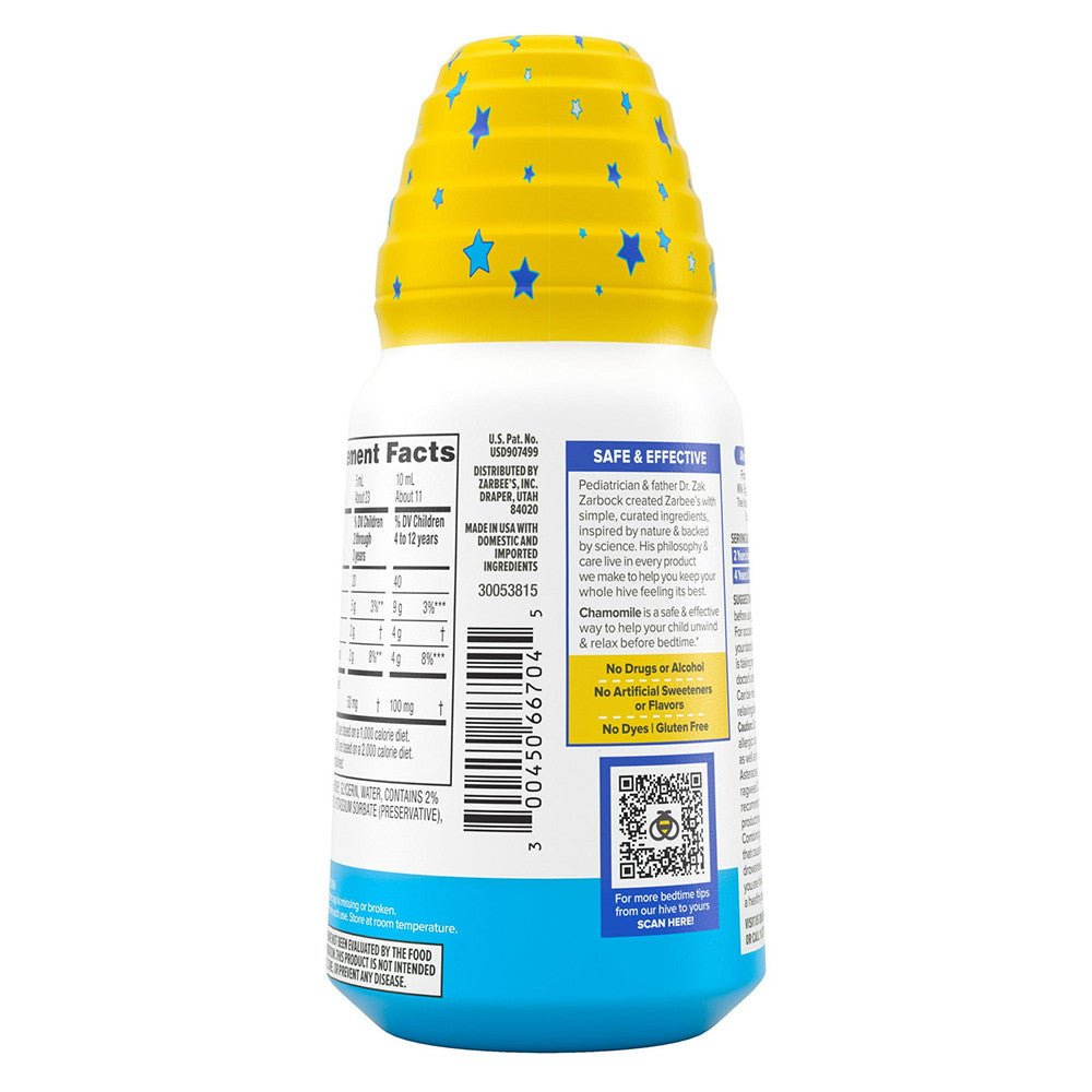 Zarbees Childrens Gentle Bedtime with Chamomile 2+ Years, Natural Honey Lemon Flavor, 4 Oz