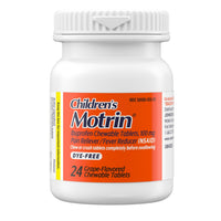 Childrens Motrin Dye Free Pain Reliever And Fever Reducer ChewableTablets, Grape Flavor, 24 Ea