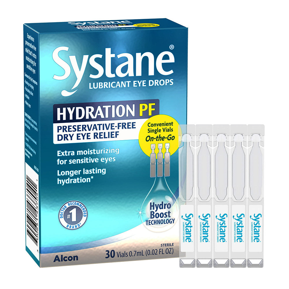 Alcon Systane Hydration Preservative Free Lubricant Eye Drops Vials, 30 Ea