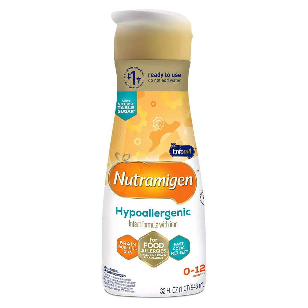 Enfamil Nutramigen Hypoallergenic Infant Baby Formula Liquid with Iron, 32 Oz