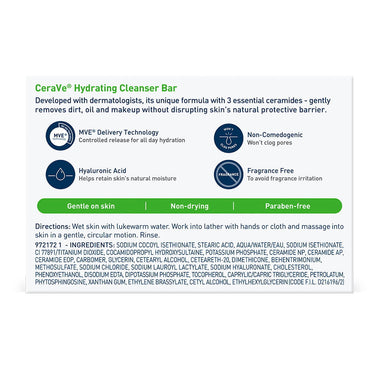 Cerave Hydrating Cleansing Bar For Dry To Normal Skin, 4.5 Oz