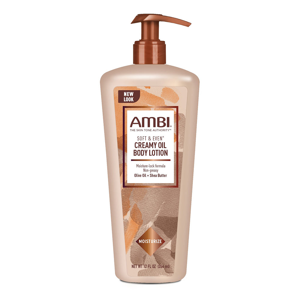 Ambi Soft and Even Moisturizer Creamy Oil Skin Lotion Hydrating and Nourishing Formula 12Oz (354ml)