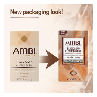 Ambi Black Soap with Shea Butter Bar, 3.5 Oz
