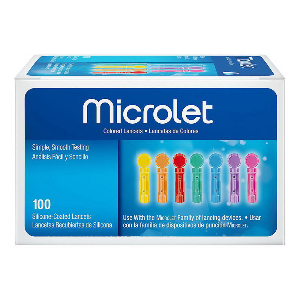 Microlet Color Sterile Lancets, 100 Ea