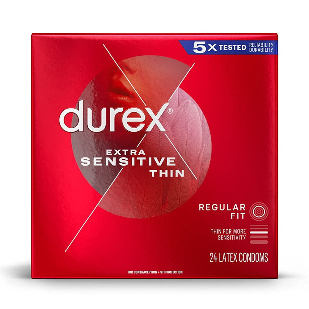 Durex Extra Sensitive Ultra Thin Lubricated Condoms, 24 Ea