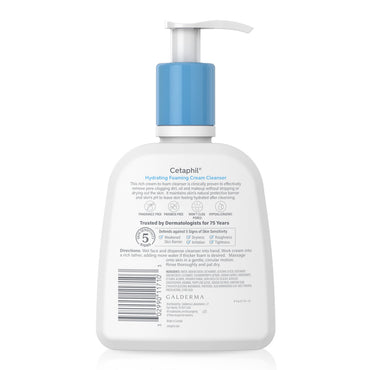 Cetaphil Hydrating Foaming Cream Cleanser, 8 Oz