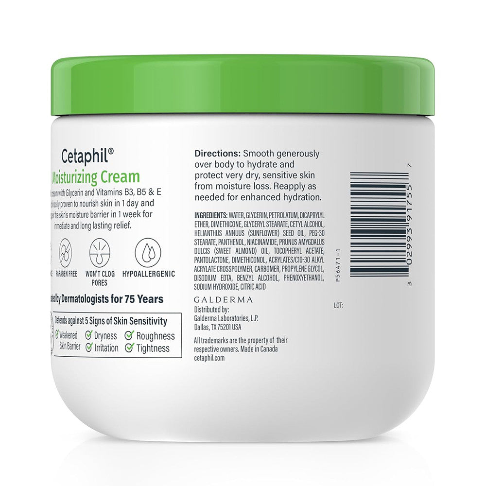 Cetaphil Moisturizing Cream for Dry to Very Dry Sensitive Skin, 16 Oz