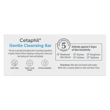 Cetaphil Gentle Cleansing Bar For Dry And Sensitive Skin - 4.5 Oz