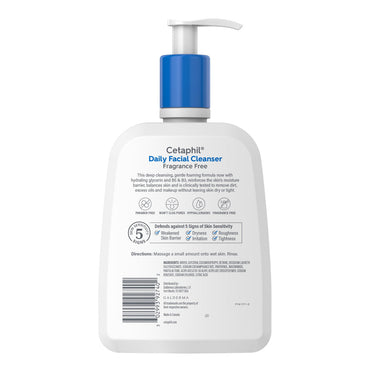 Cetaphil Daily Facial Cleanser for Sensitive Skin, 16 Oz