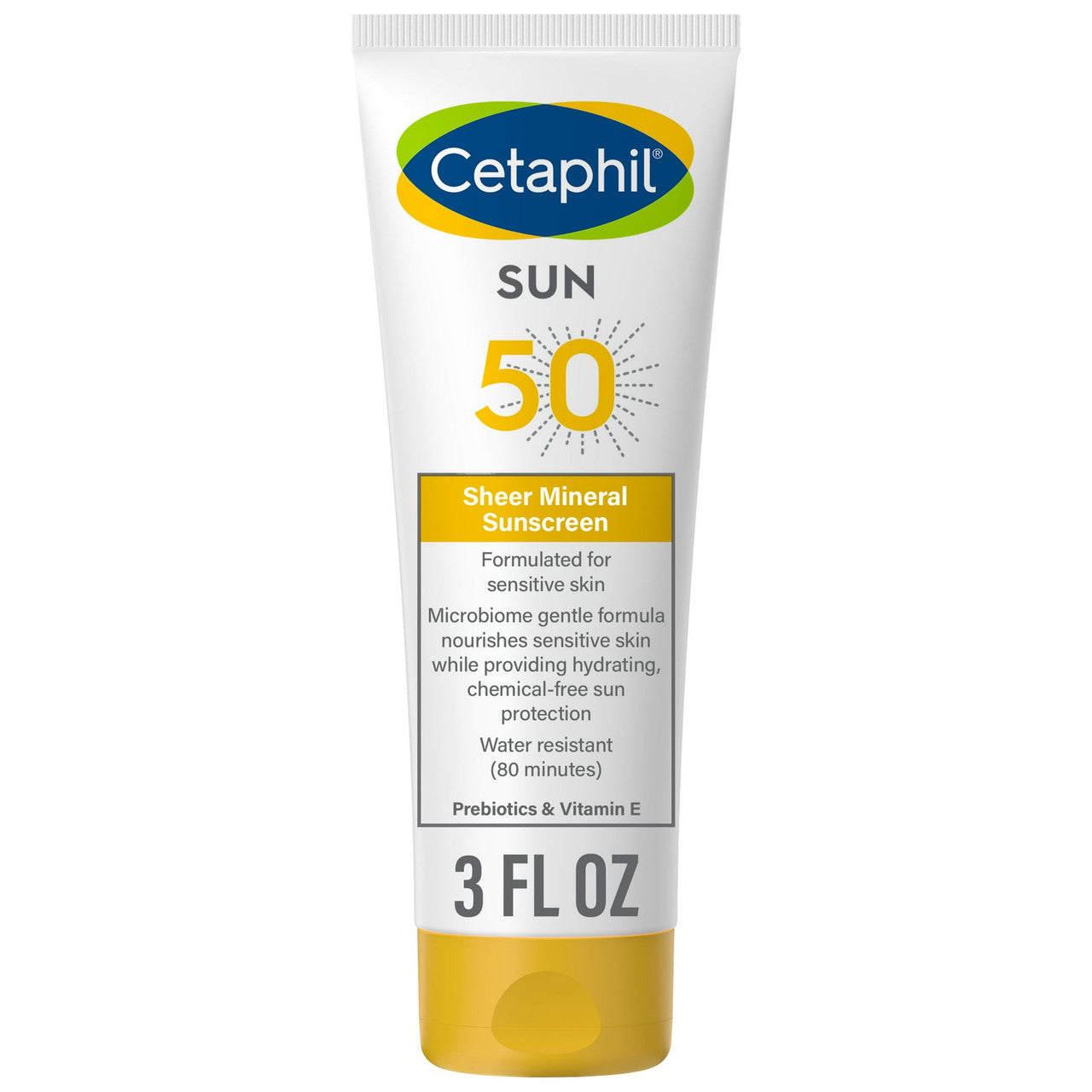 Cetaphil Sheer Sunscreen Lotion for Face and Body, Sunscreen SPF 50, for Sensitive Skin, 3 Oz