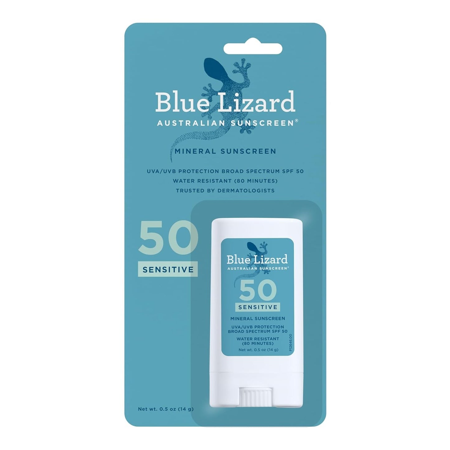 Blue Lizard SPF 50+ Sensitive Stick Australian Sunscreen Protective Gentle 0.5Oz (14g)