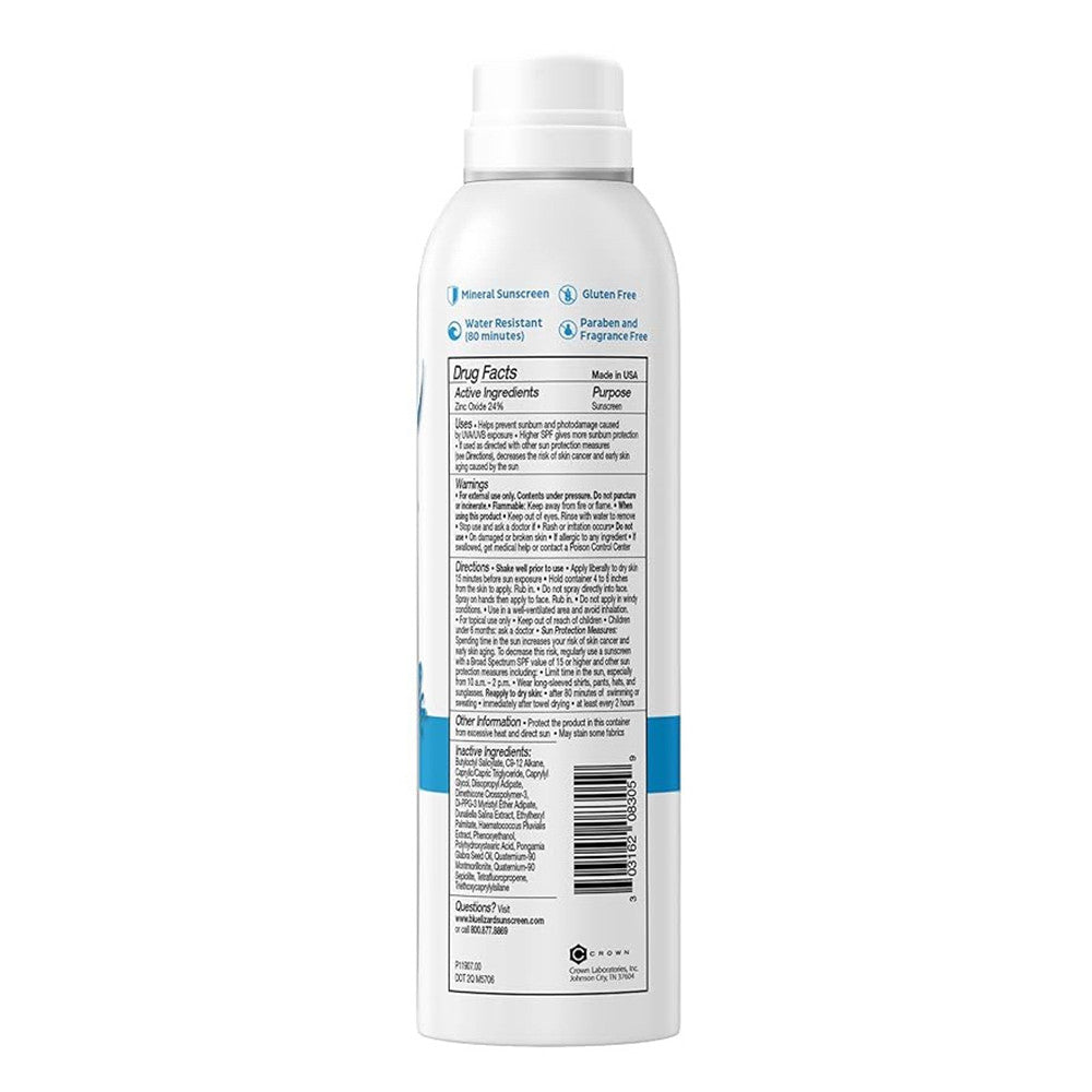 Blue Lizard Sensitive Mineral Based Sunscreen Spray, SPF 50+, 4.5 Oz