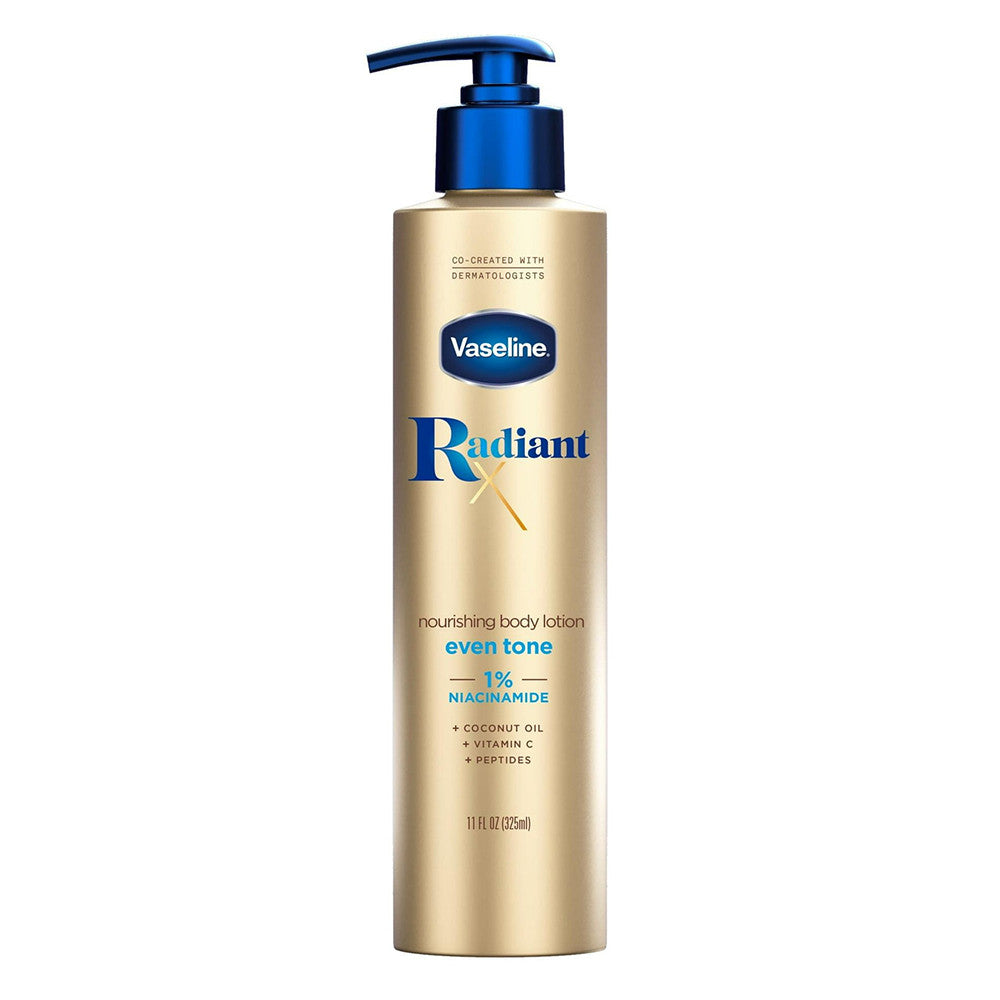 Vaseline Radiant X Even Tone Nourishing Coconut Oil Body Lotion for Dry Skin, 11 Oz