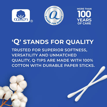 Q-Tips Antimicrobial Safety Cotton Swabs For Clean Ears, 375 Ea