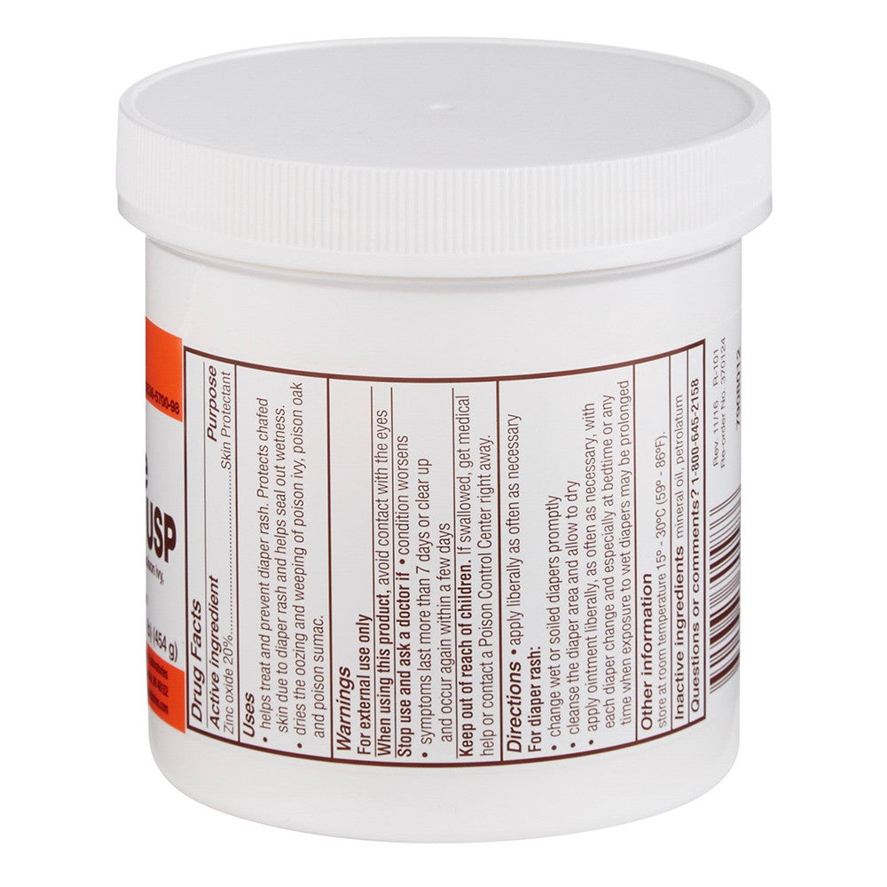 Rugby Zinc Oxide Ointment 20 Percent Skin Protectant, 16 Oz