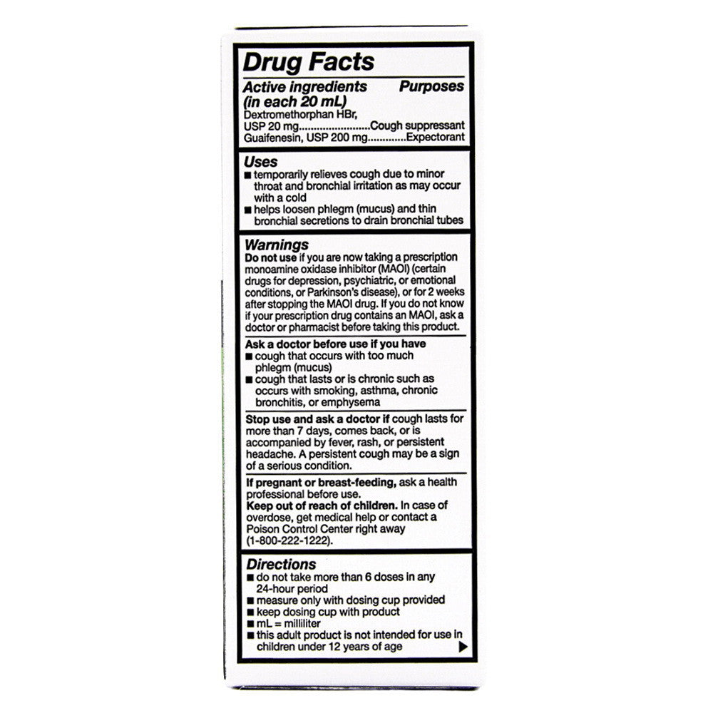 Rugby Cough Syrup With Dextromethorphan For Adults Chest Congestion Relief, Raspberry, 118 Ml