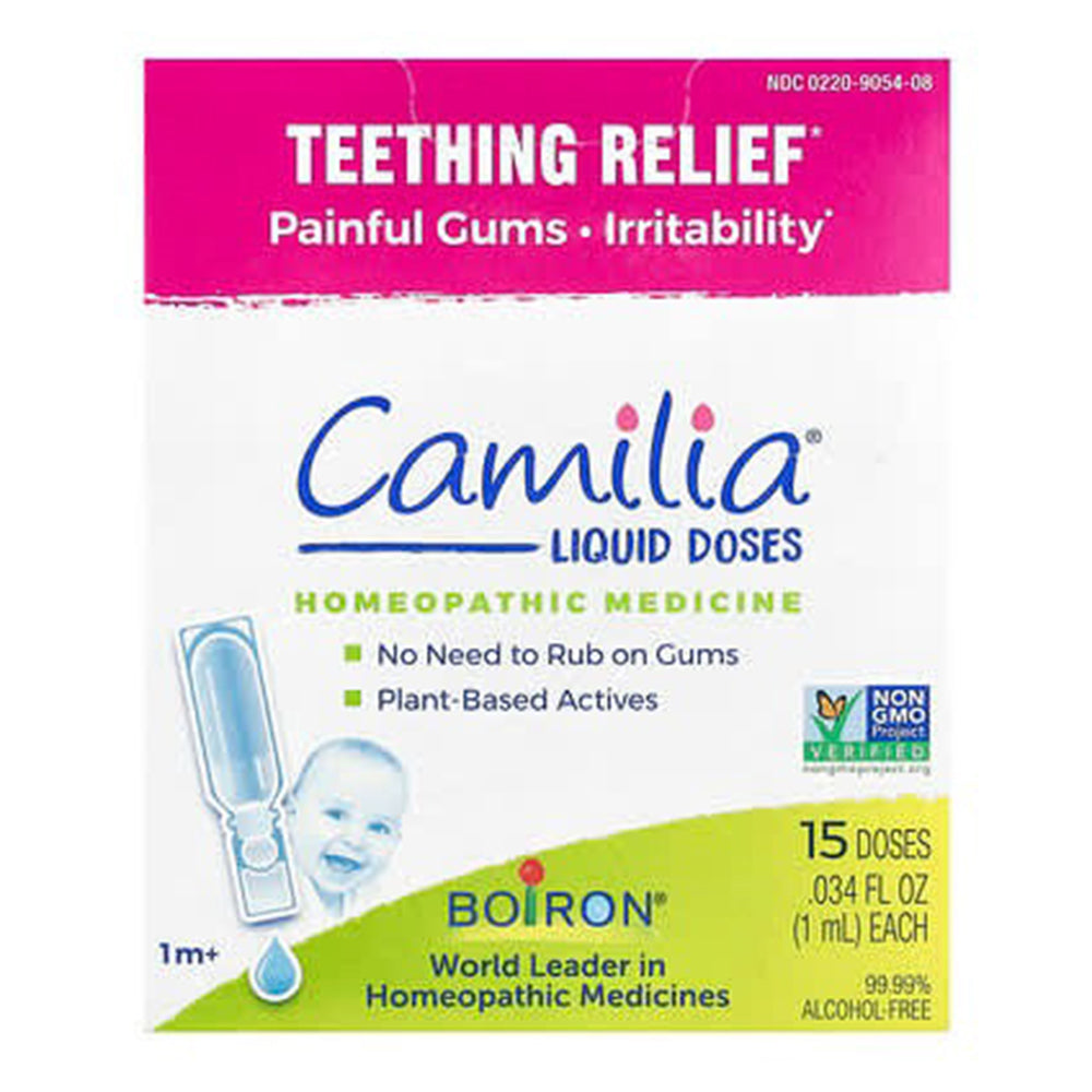 Boiron Camilla Teething Drops Single-Use Liquid Doses Gentle Comforting 15Ea
