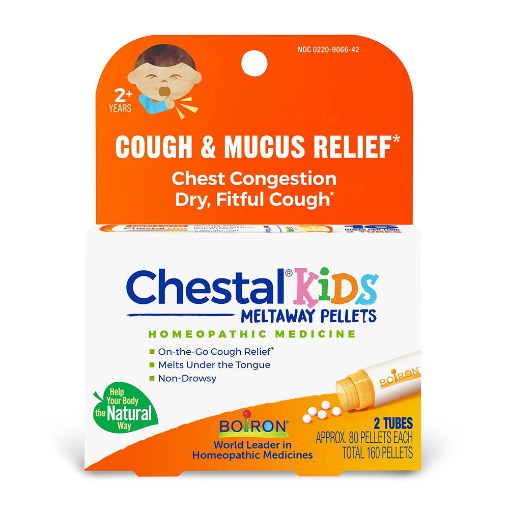 Boiron Chestal Kids Pellets, Homeopathic Medicine for Cough and Mucus Relief and Chest Congestion, 160 Ea