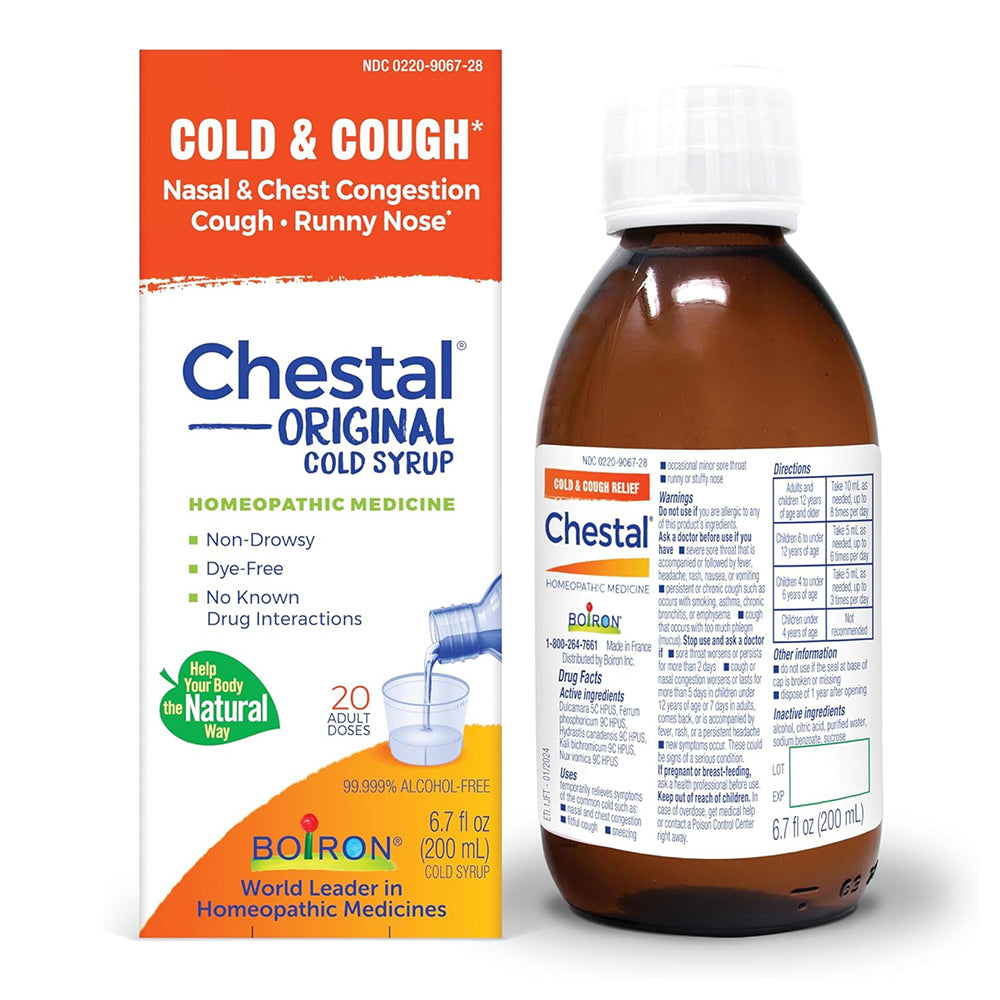 Boiron Chestal Cold and Cough Syrup for Adult Homeopathic Soothing 6.7Oz (200ml)