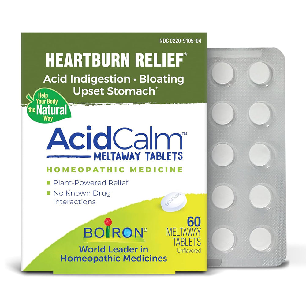 Boiron AcidCalm Tablets for Occasional Heartburn Acid Indigestion and Upset Stomach Relief 60Ea