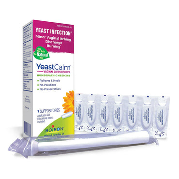 Boiron YeastCalm Suppositories, Homeopathic Suppositories for Yeast Infections, 7 Ea