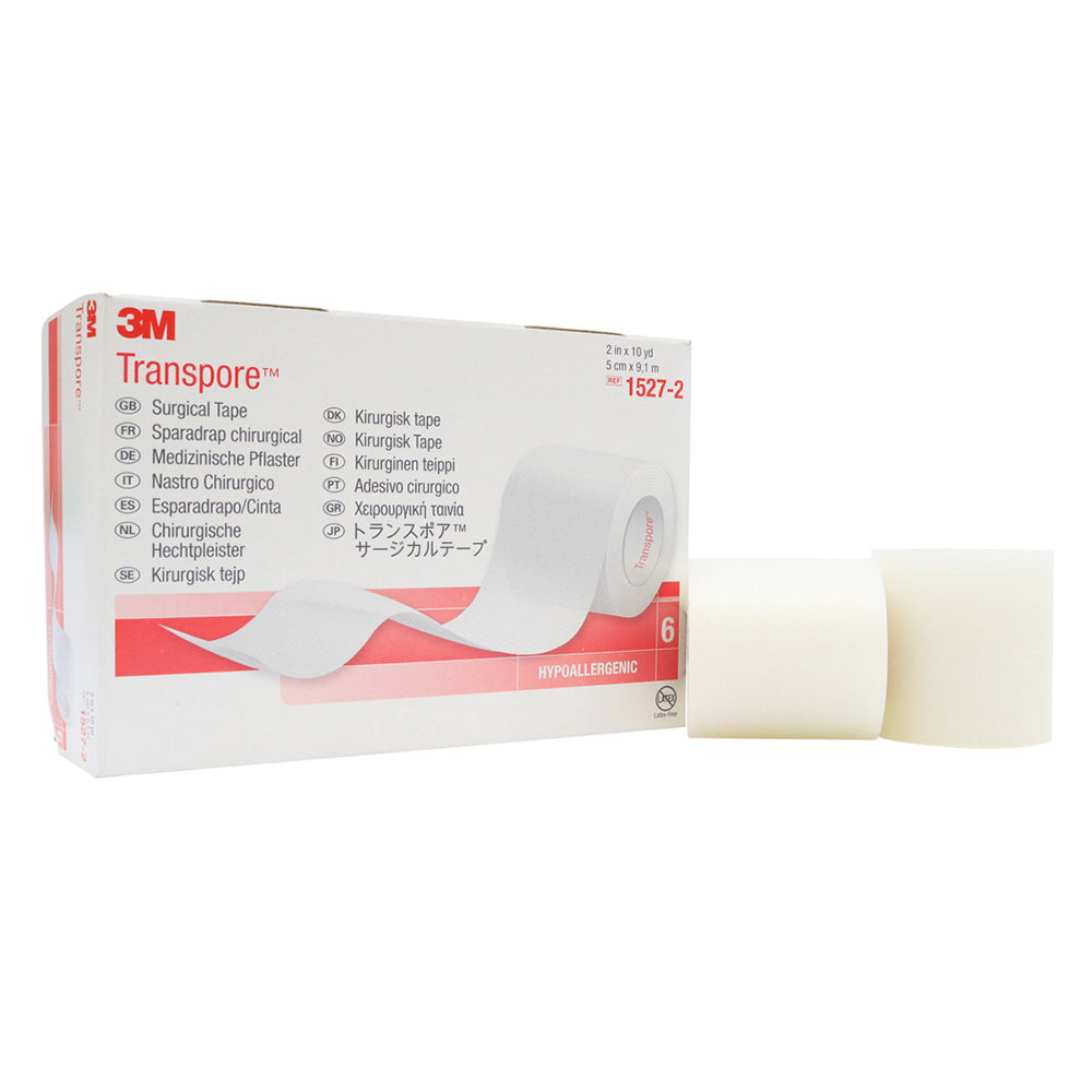 3M Nexcare First-Aid Transpore Clear Tape - 2 Inches X 10 Yards - 6 Pieces