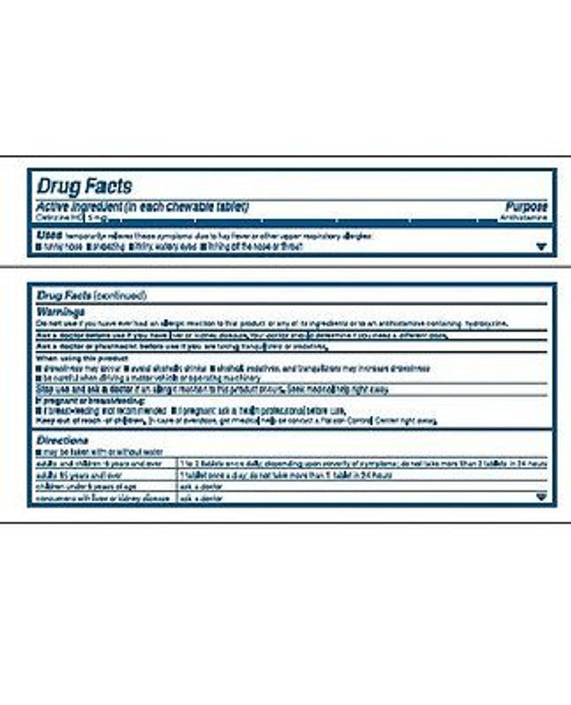 Cetirizine Hcl 5 Mg Hydrochloride Chewable, 30 Ea