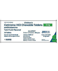 Cetirizine Hcl 5 Mg Hydrochloride Chewable, 30 Ea