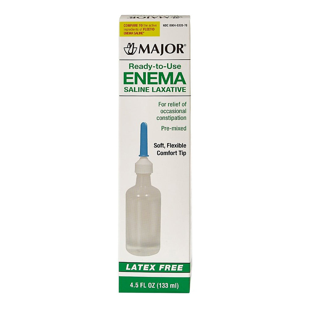 Major Ready To Use Enema Saline Laxative Constipation, 4.5 Oz