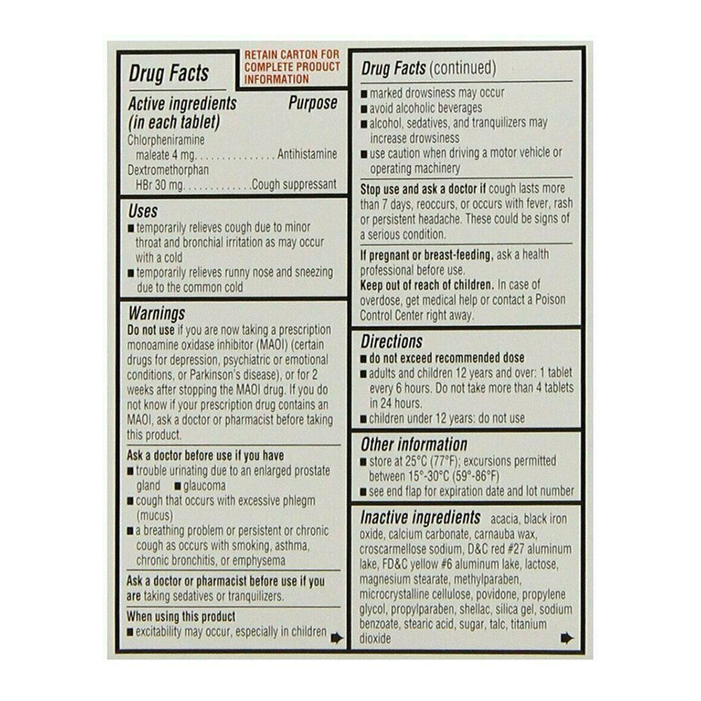 Major Cough And Cold Tablets For People With High Blood Pressure, 16 Ea