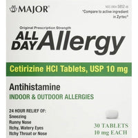 Major Pharmaceuticals Cetirizine All Day Allergy, 30 Ea