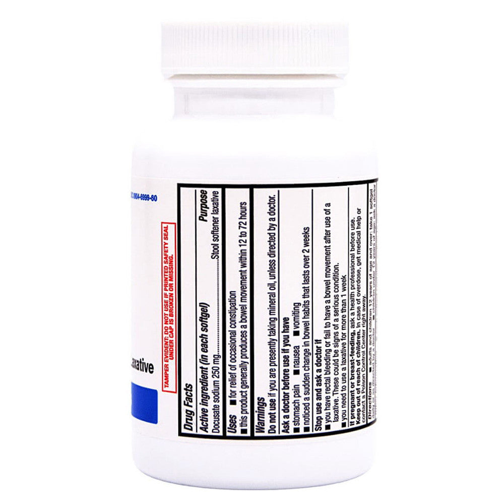 Major Extra Strength Stool Softener Laxative Docusate Sodium 250 Mg Softgels, 1000 Ea