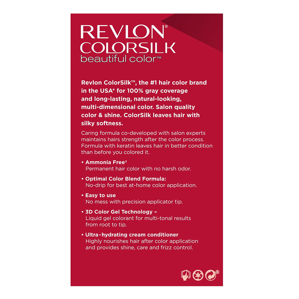 Revlon Colorsilk Beautiful Color Long Lasting Permanent Hair Color, Deep Rich Brown, 1 Ea