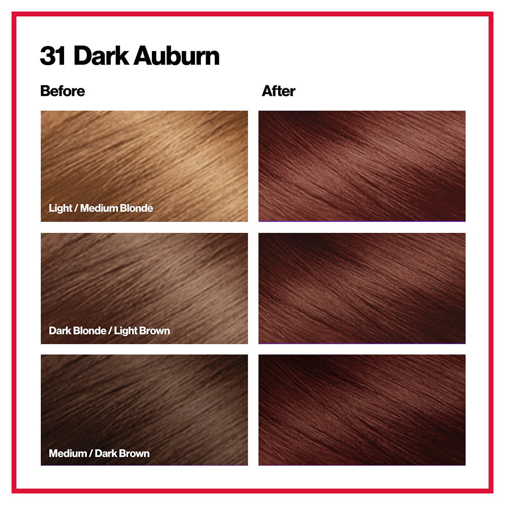 Revlon Colorsilk Beautiful Color Long Lasting Permanent Hair Color, 31 Dark Auburn, 1 Ea