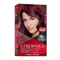 Revlon Colorsilk Beautiful Color Long Lasting Permanent Hair Color, 34 Deep Burgundy, 1 Ea