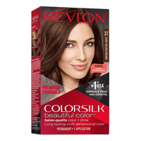 Revlon Colorsilk Beautiful Color Long Lasting Permanent Hair Color 037, Dark Golden Brown, 1 Ea