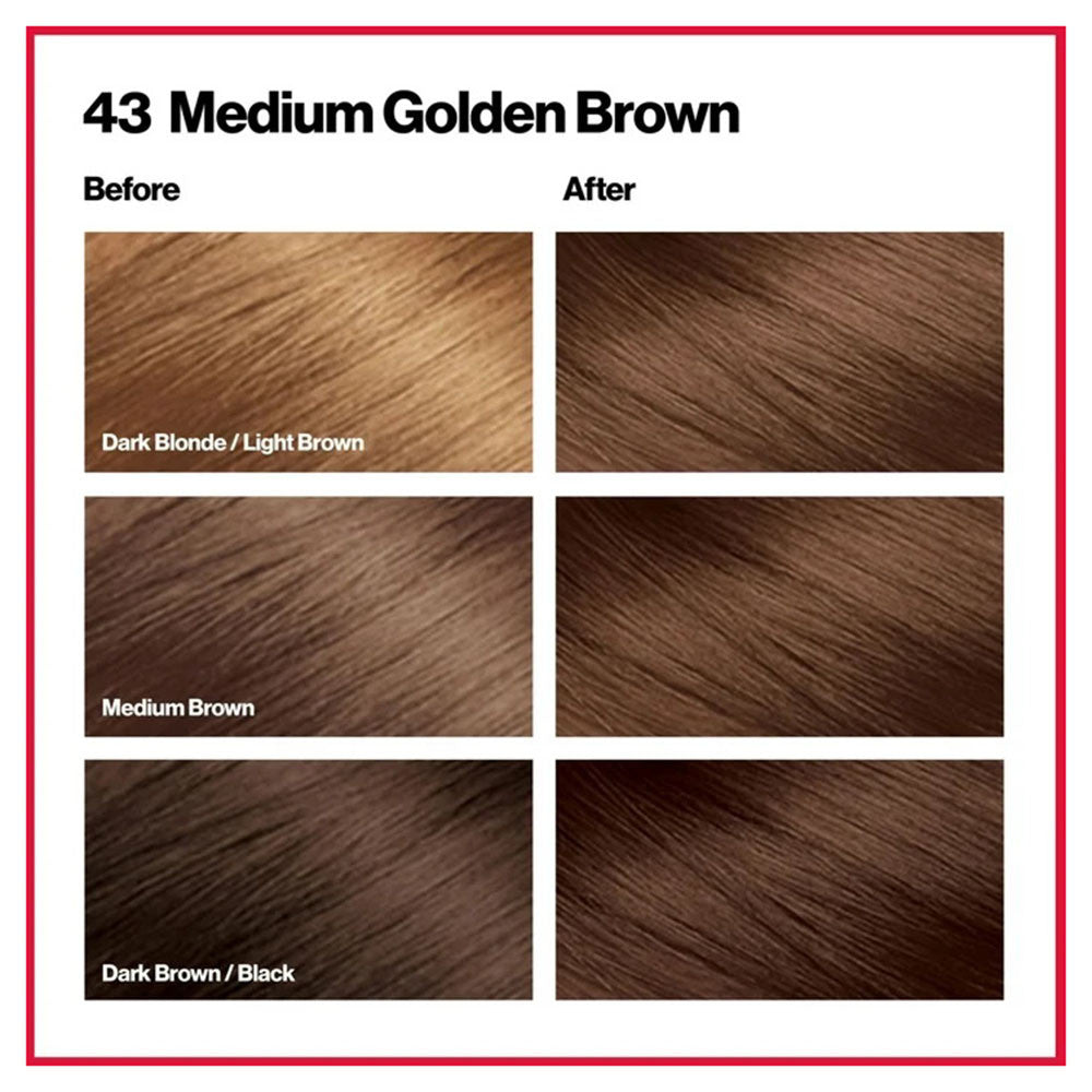 Revlon Colorsilk Permanent Hair Color 43, Medium Golden Brown, 1 Ea