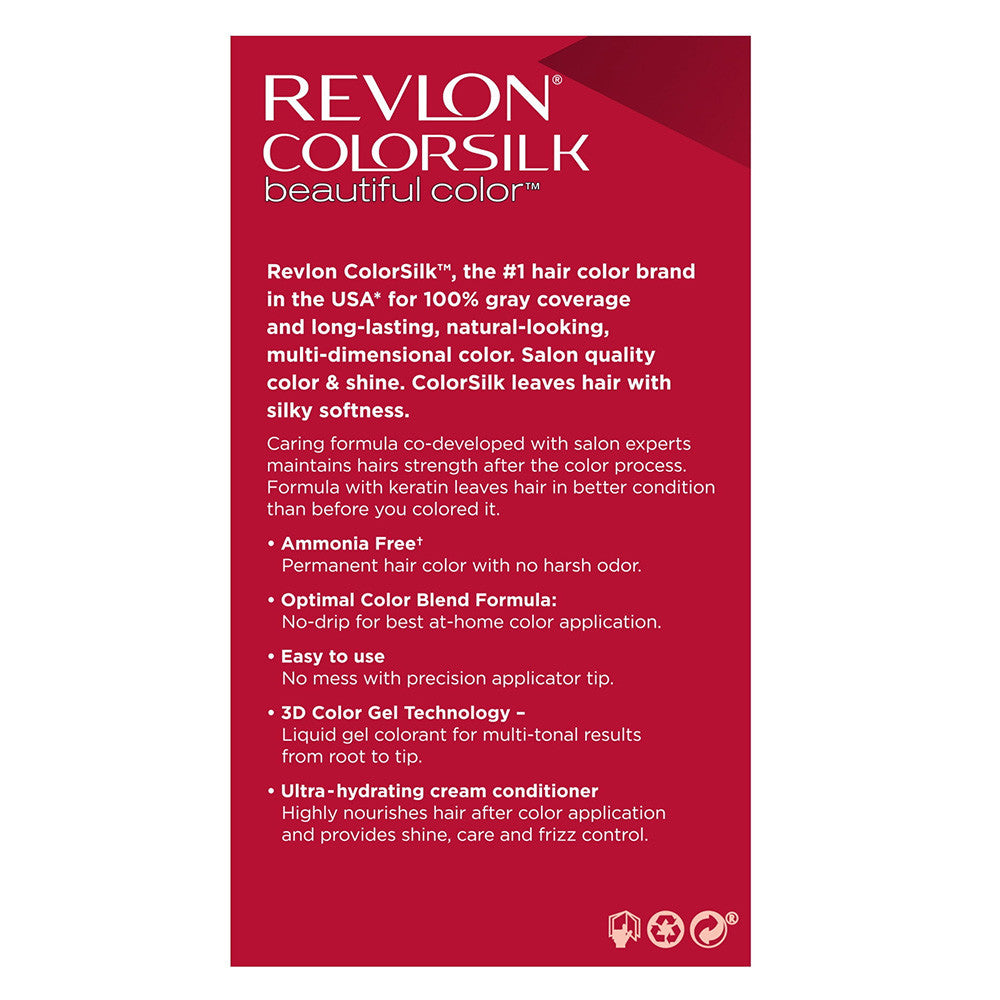 Revlon Colorsilk Beautiful Color Long Lasting Permanent Hair Color, 46 Medium Golden Chestnut Brown, 1 Ea