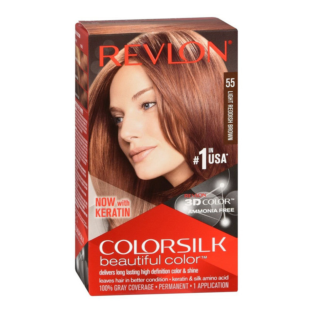 Color:red 55 Revlon Color Silk Beautiful Color Permanent Hair Color, 55 Light ...