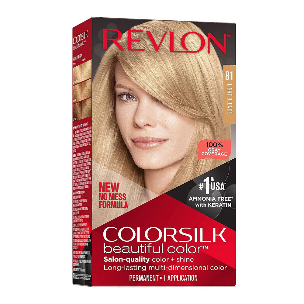 Revlon Colorsilk Beautiful Color Permanent Hair Color, 81 Light Blonde, 1 Ea