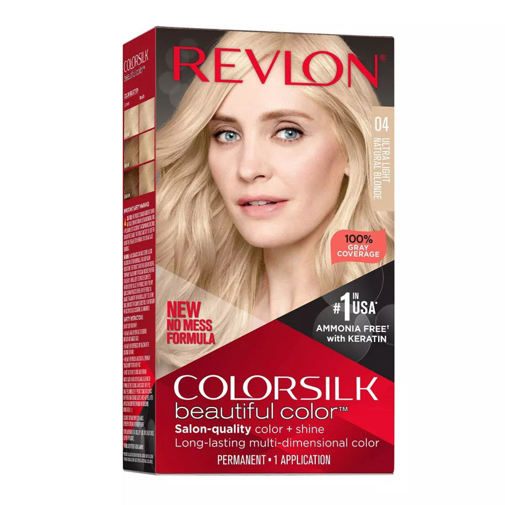 Revlon Color Silk Beautiful Color Permanent Hair Color, 04 Ultra Light Natural Blonde, 1 Ea