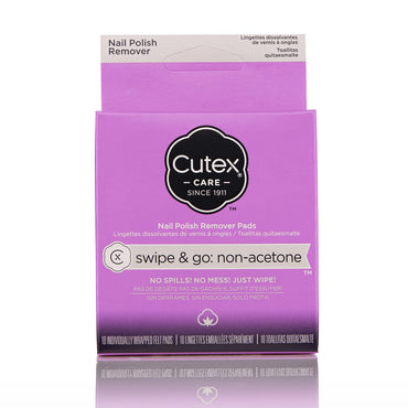 Cutex Swipe and Go Non-Acetone Remover Pads, 10 Ea