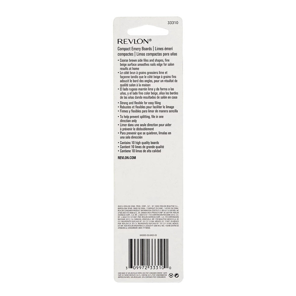 Revlon Compact Emery Boards Nail File, 10 Ea