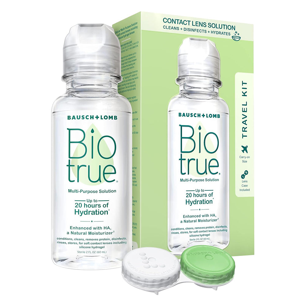 Bausch and Lomb Cleans Disinfects Conditions Biotrue Travel Contact Lens Solution Kit 2Oz (60ml)