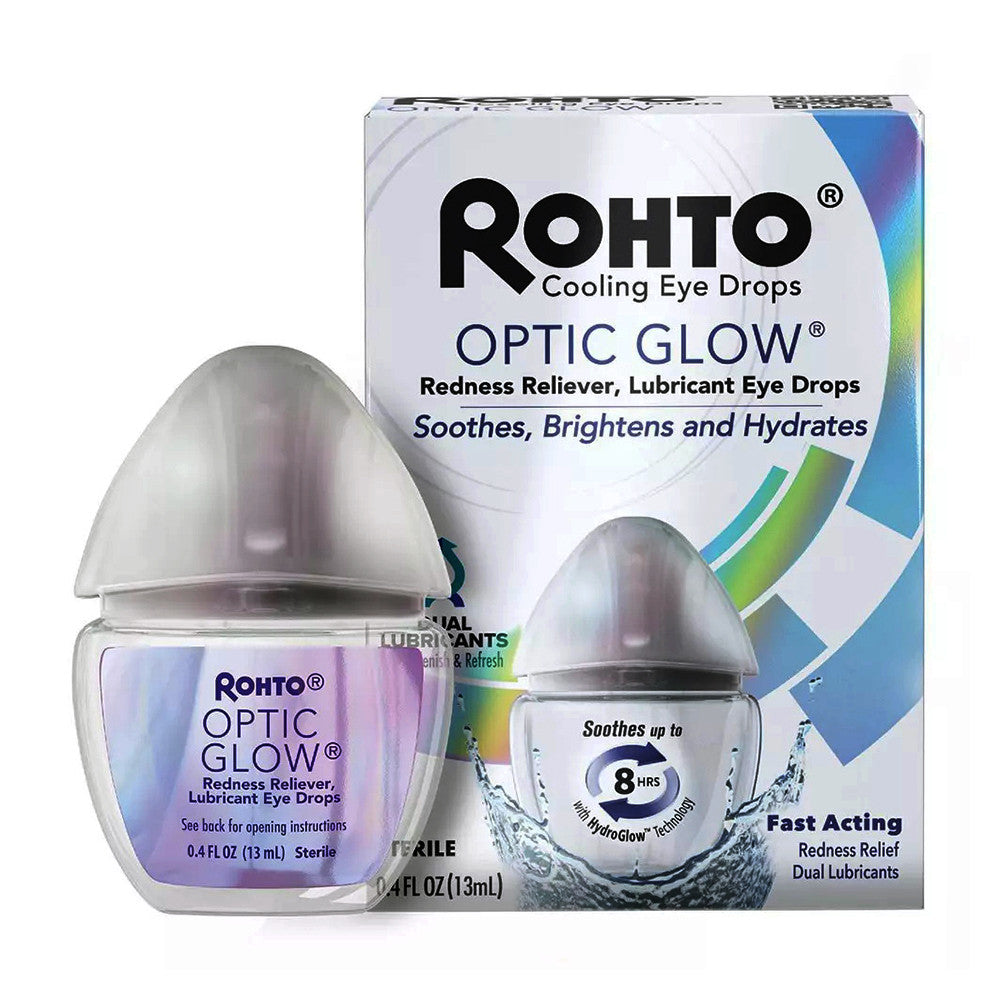 Rohto Optic Glow Redness Reliever Cooling Eye Drops, 13 Ml
