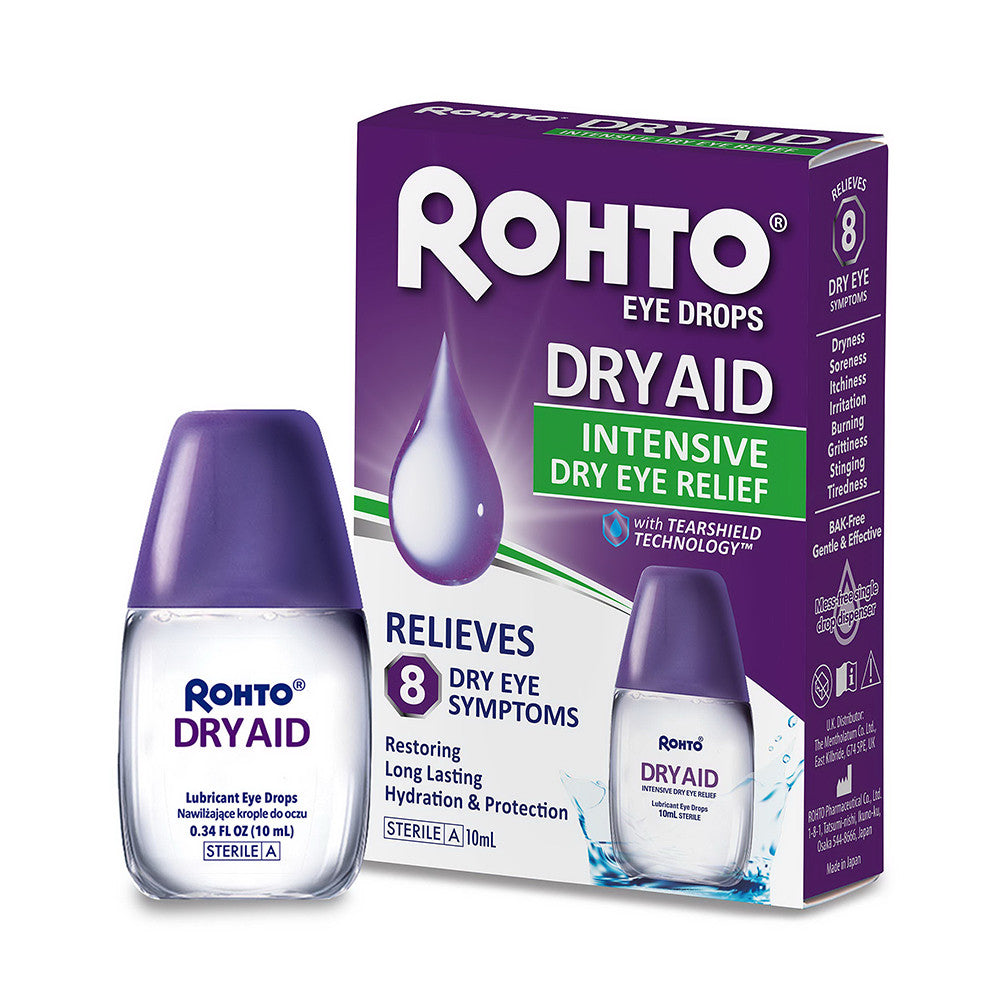 Rohto Dry Aid Intensive Dry Eye Relief Drops, 10 Ml, 2 Ea
