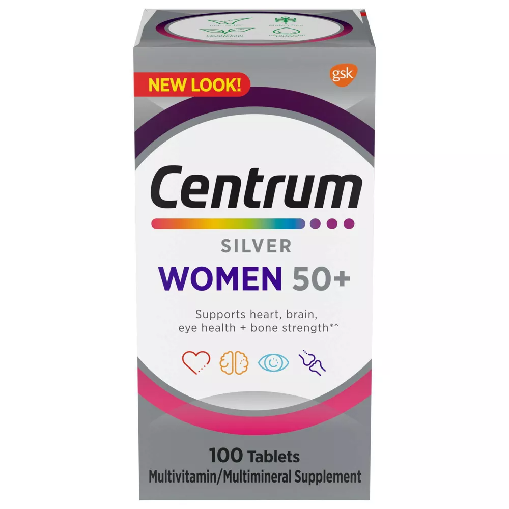 Centrum Silver Women 50 Plus Multivitamin and Multimineral Supplement Tablets, 100 Ea