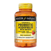 Mason Natural Chewable Acidophilus With Bifidus Wafers, Strawberry, 100 Ea
