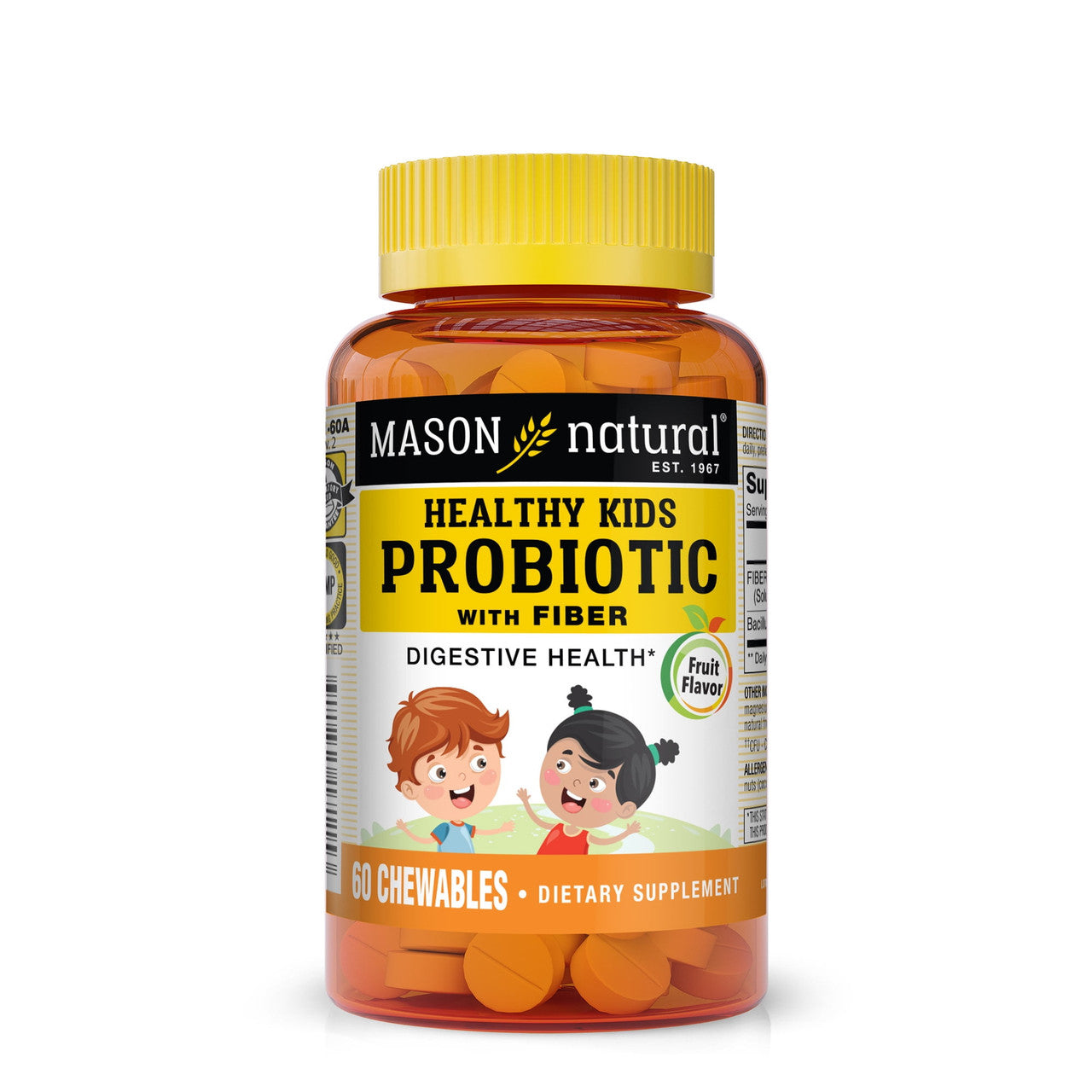Natural Healthy Kids Probiotic With Fiber Chewable Tablets, Immune Support, 60 Ea